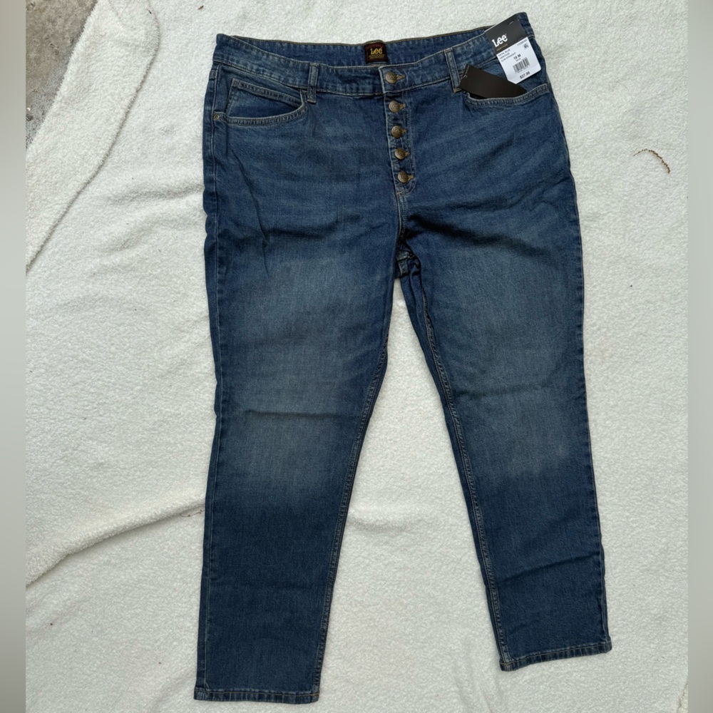 Lee Men's Slim Straight Jeans in Dark Blue Wash